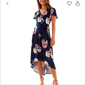 Fortune+Ivy Irene Faux Wrap Maxi Dress S NWT